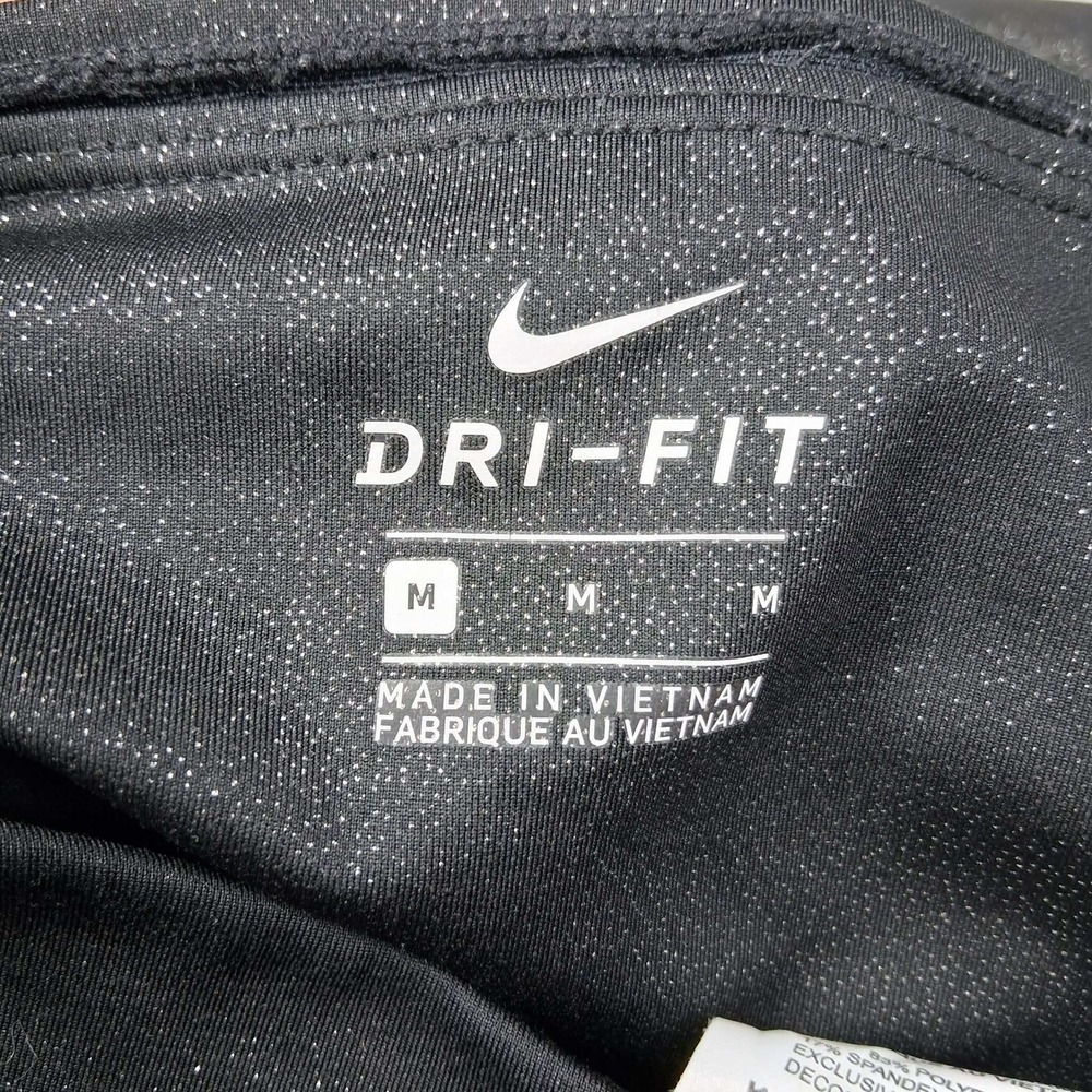 Nike Dri-FIT Black Shimmer Metallic Foil Leggings Womens Medium Sparkle Tights - Picture 3 of 7